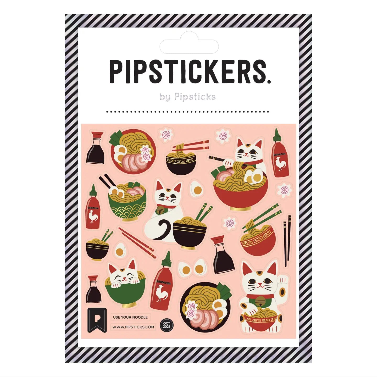 Page d'autocollants "Ramen et Maneki-Neko"