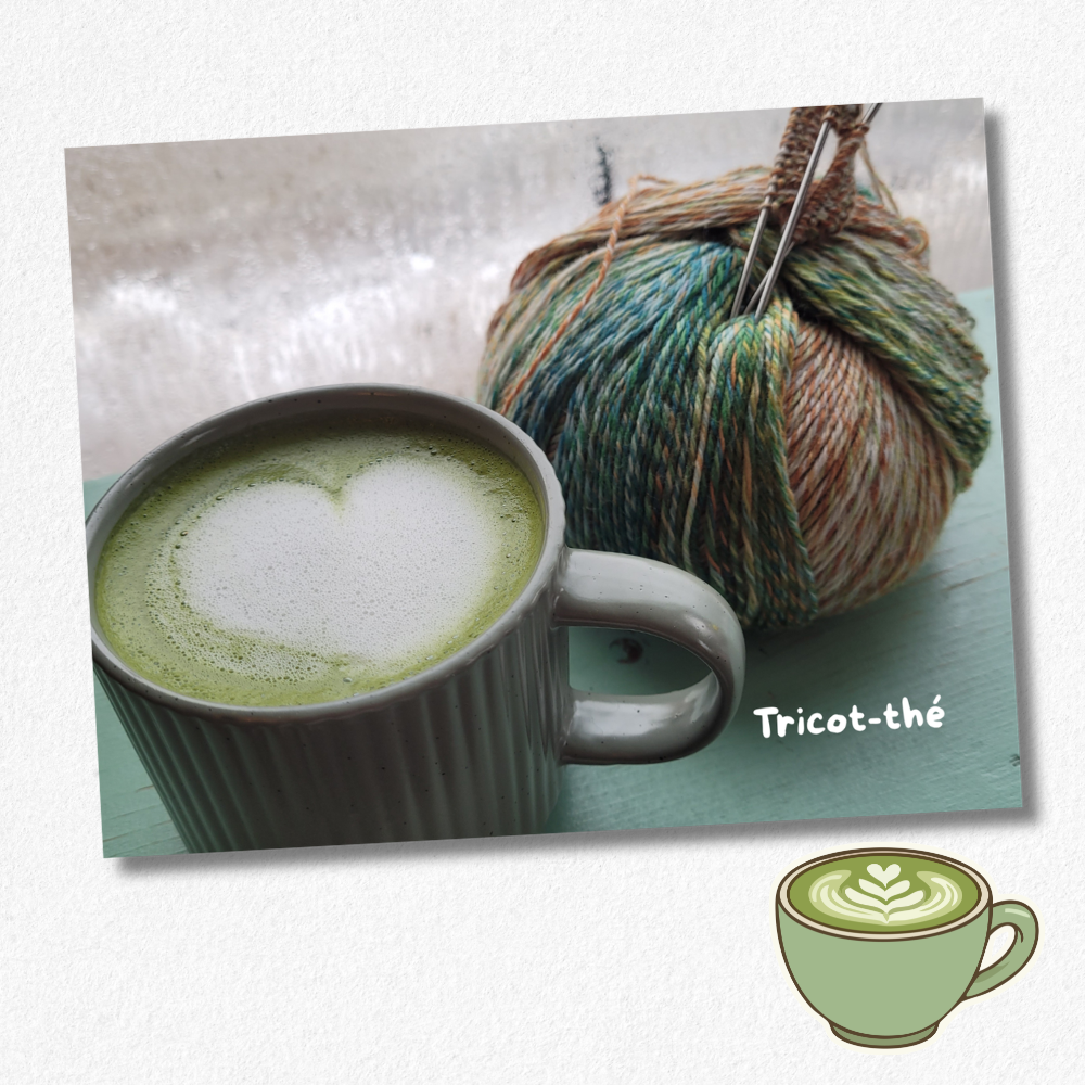 Carte postale "Tricot-Thé"