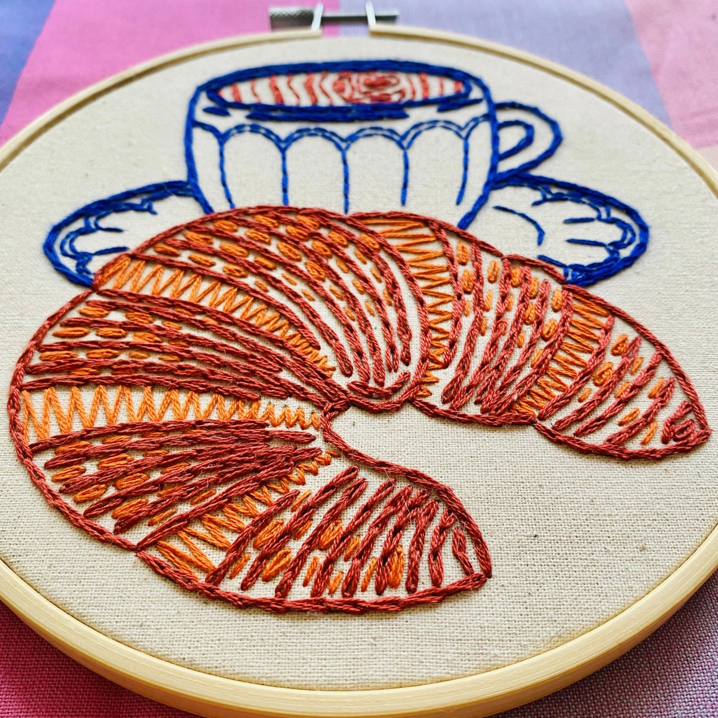Kit de broderie complet - Croissant et Latte