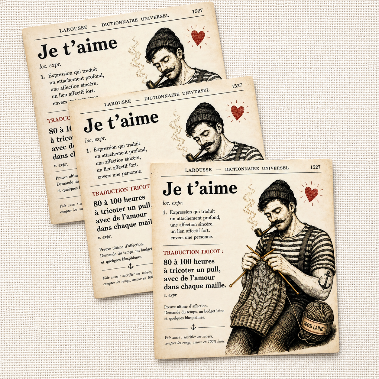 Autocollant - Titouan, le Tricoteur ~ AKA ~ "Je t'aime"